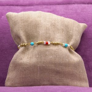 Bracciale Arcobaleno_CBR0009010099 - Bracciale multicolor con perline dorate