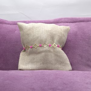 CBR0021010065_Bracciale Fiori e perline fucsia