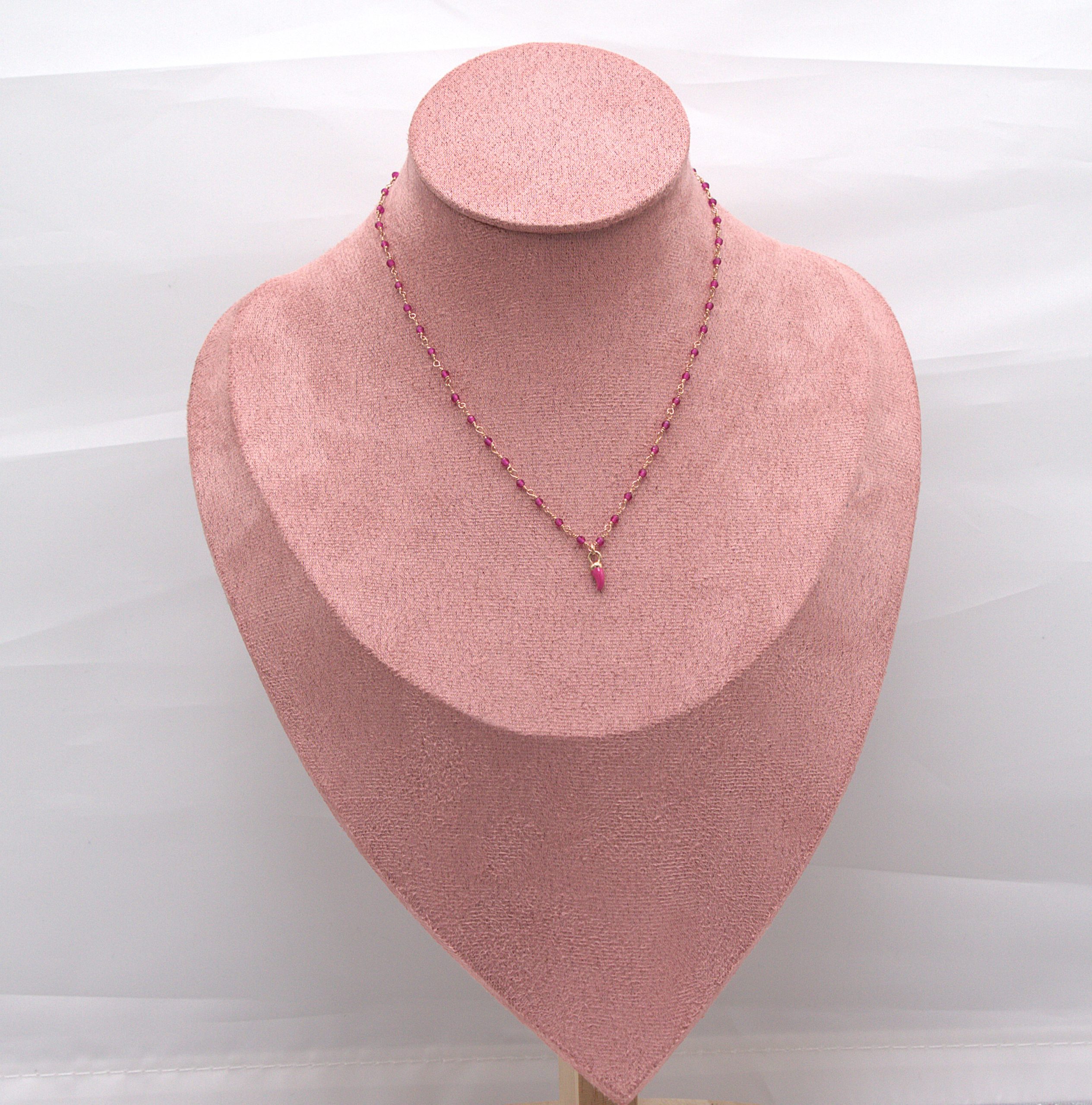 CCL0059010065_Chic & Spice - peperoncino fucsia_Colana con pietrine sferiche trasparenti
