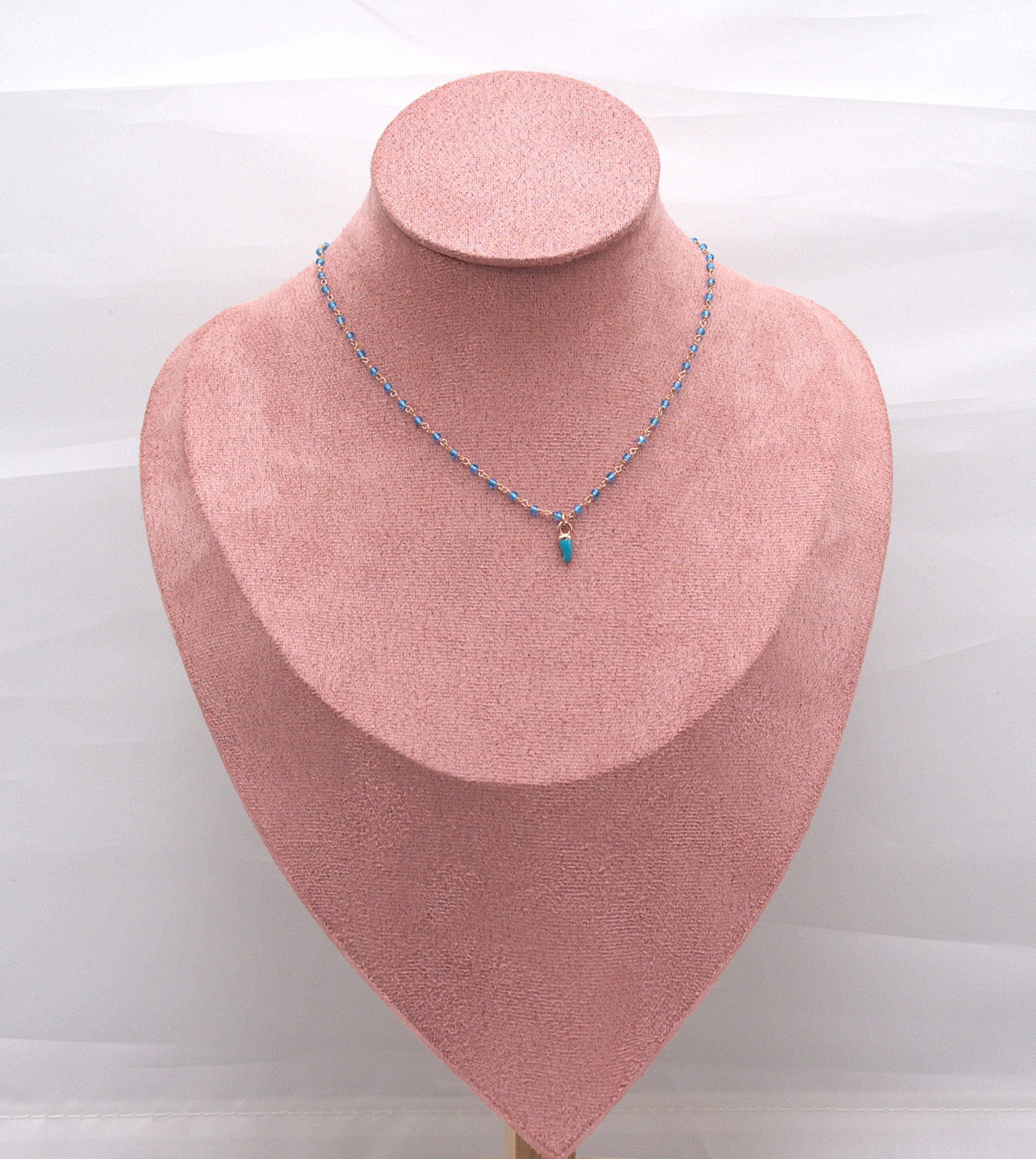 CCL0059010096_Chic & Spice - peperoncino celeste_Colana con pietrine sferiche trasparenti