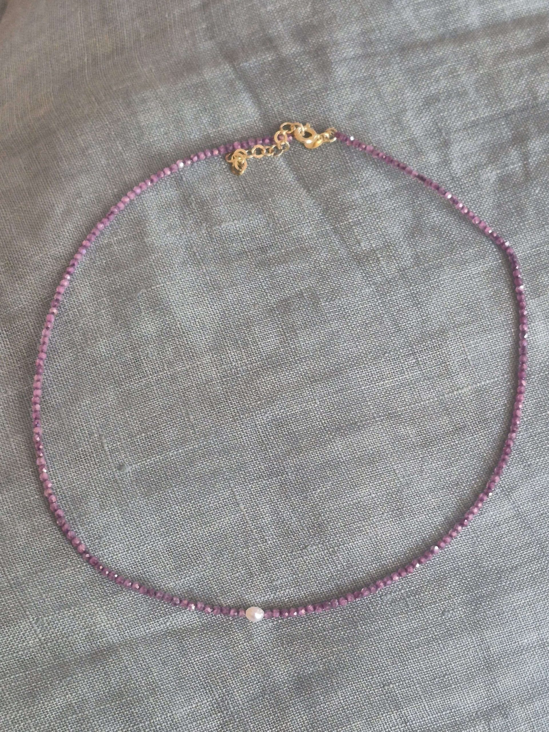 Collana Chicco Di Riso - Pietre Viola - immagine 2