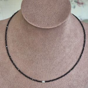 Collana Chicco Di Riso - Pietre Nere
